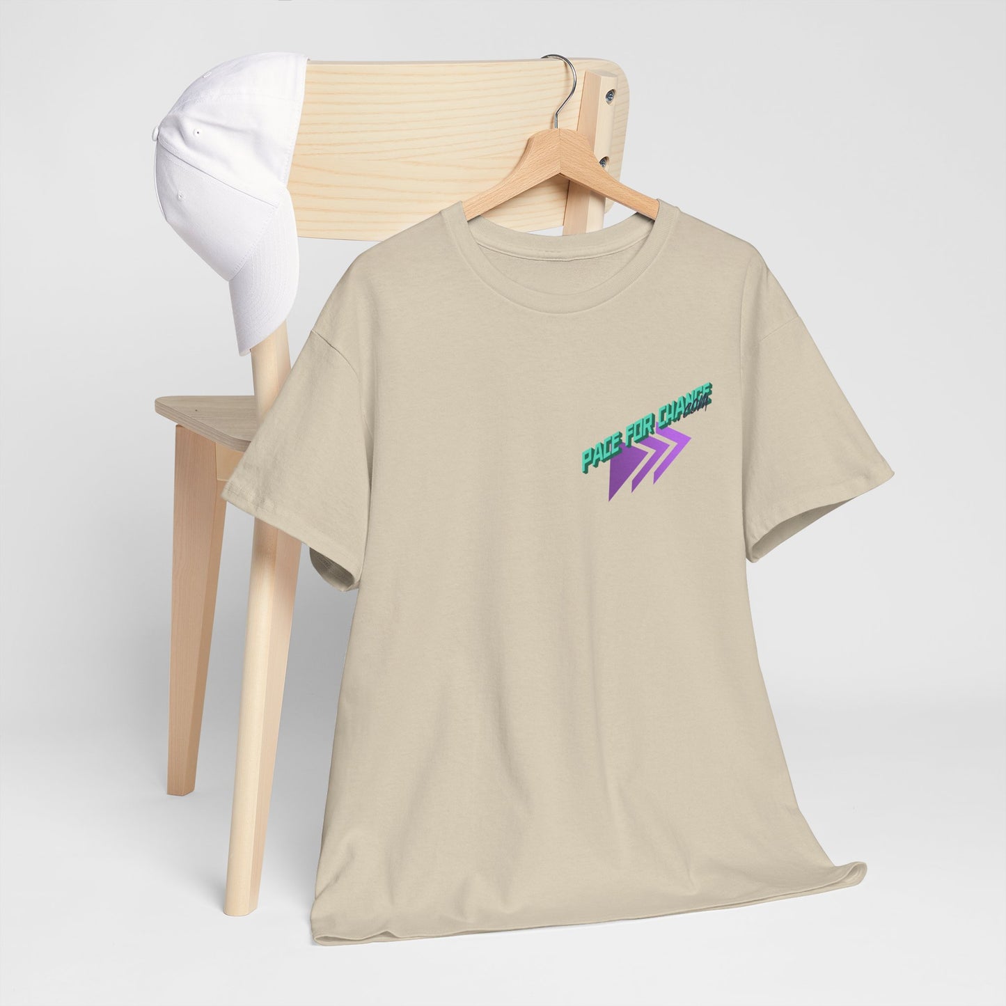 Pace for Change Heavy Cotton Logo T-Shirt | Lifestyle Tee Supporting American Cancer Society & Humane Society